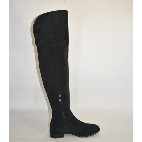 NIB Stuart Weitzman Amber Black Suede Over the Knee OTK Low Boot EU 36.5/US 6.5 - Picture 5 of 6